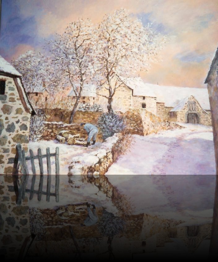 Village du cantal en hiver